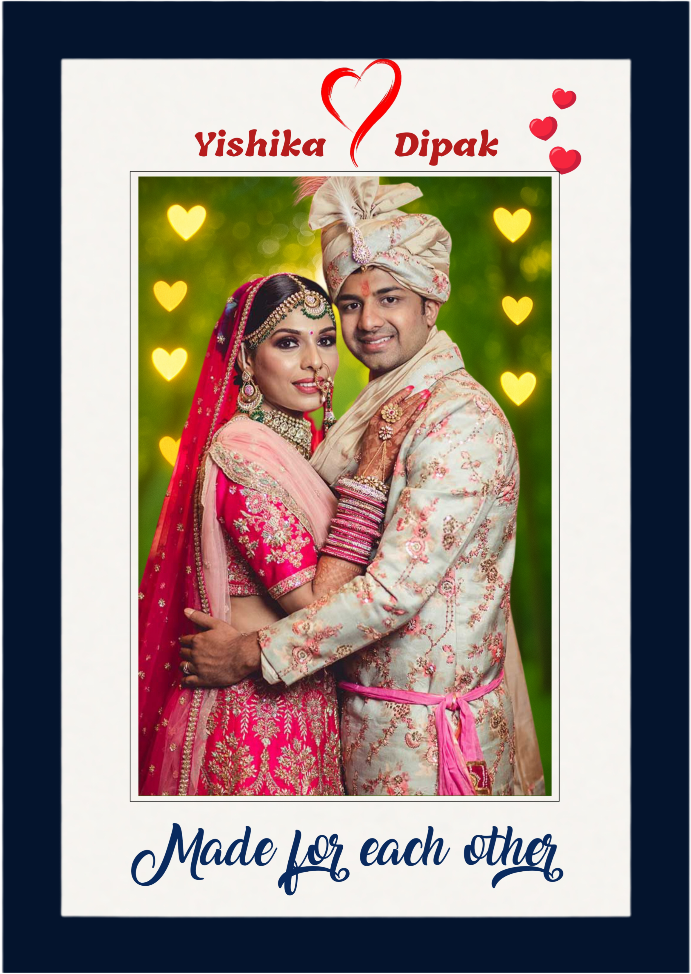 Personalised Custom Photo Frame for Wedding, Anniversary Gifts